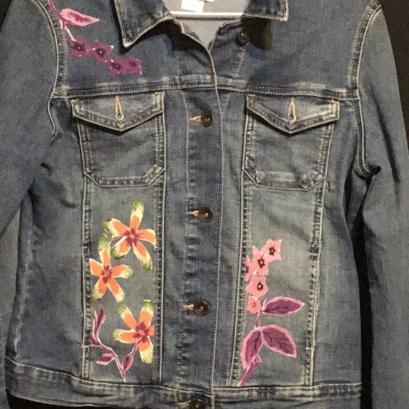 Up cycled denim jacket  made by LEE jeans originally M - Picture 3 of 3